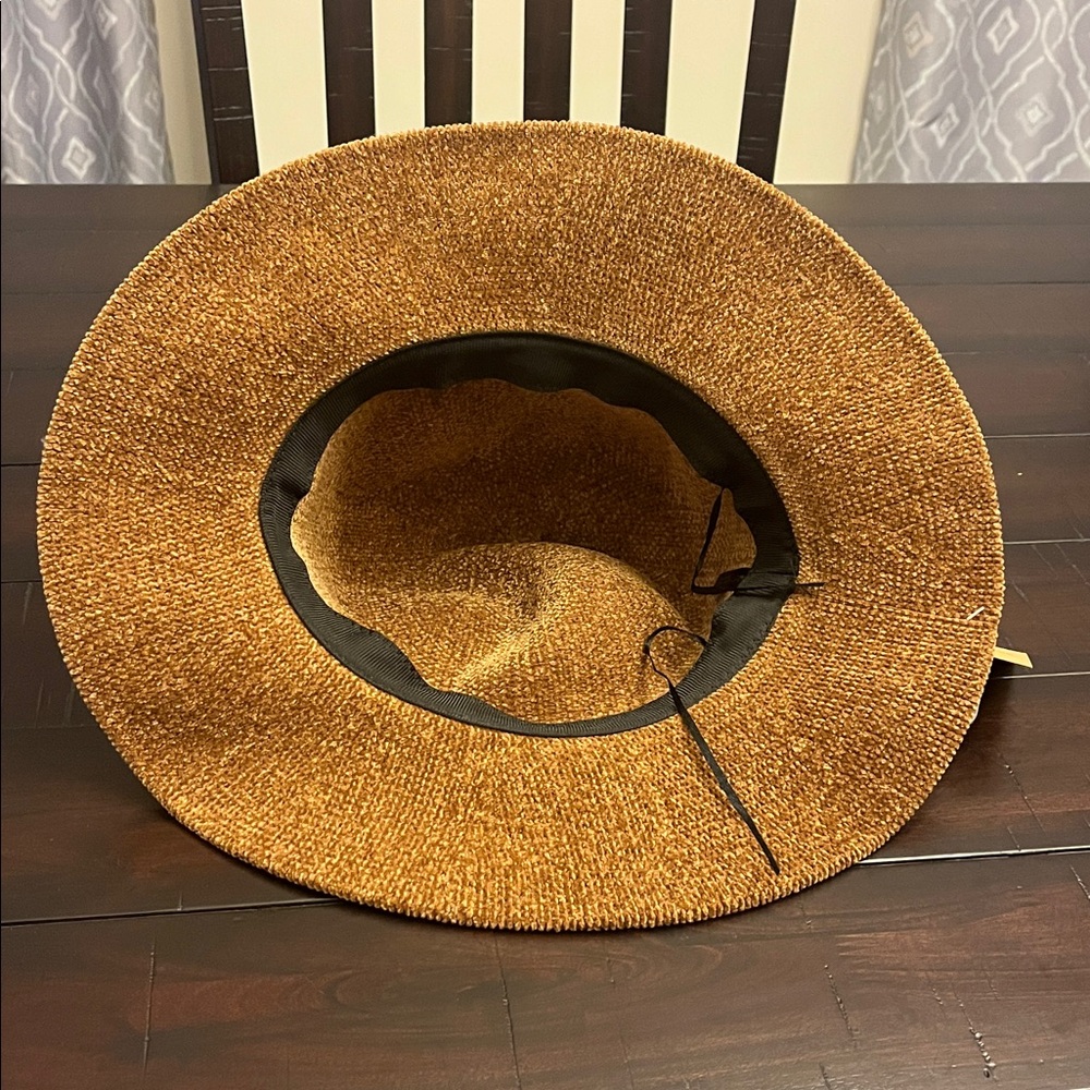 Britt’s Knits Getaway Foldable Panama Bucket Hat Packable Chenille Chestnut OS - Picture 3 of 13